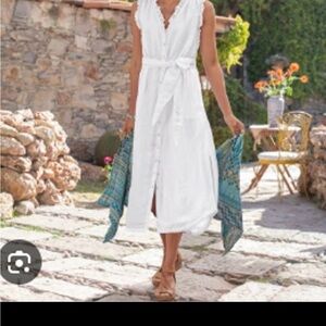 Sundance White Maxi Dress with Belt